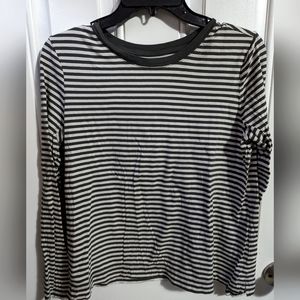 Sage green striped long sleeve t shirt size medium